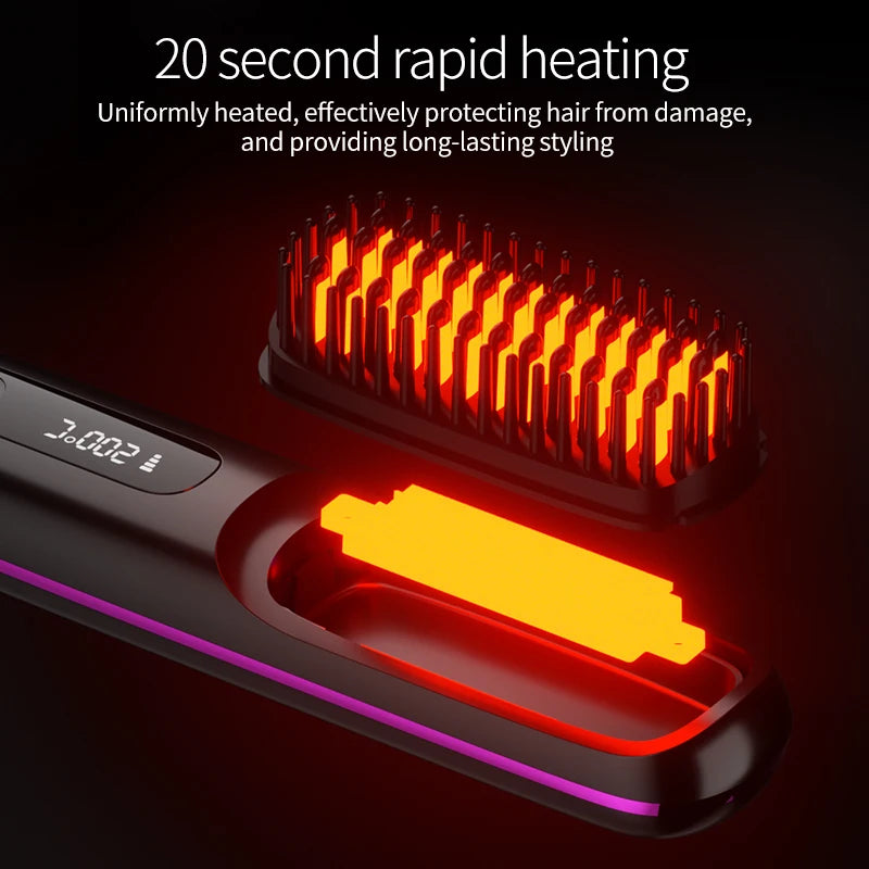 ElureCo - Portable Hair Straightener Brush