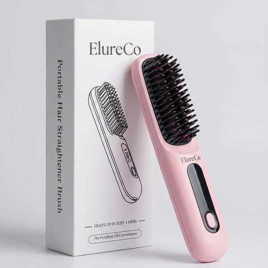 ElureCo - Portable Hair Straightener Brush